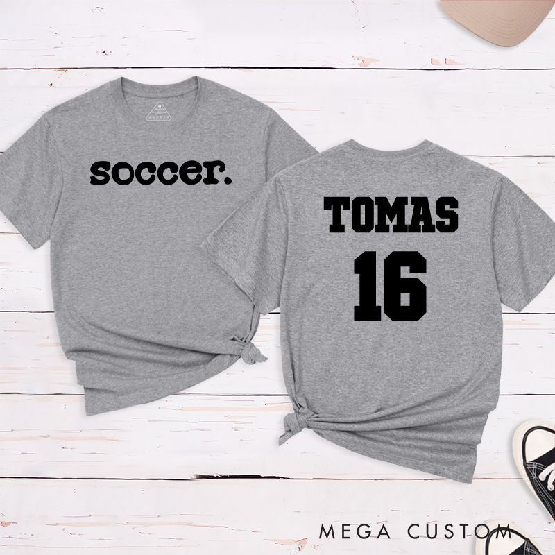 Personalized Minimalist Soccer T-Shirt with Custom Name and Number