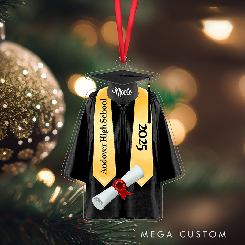 Personalized Graduate Christmas Ornament Graduation Gown Design Christmas or Keepsake Gift for Special Graduates