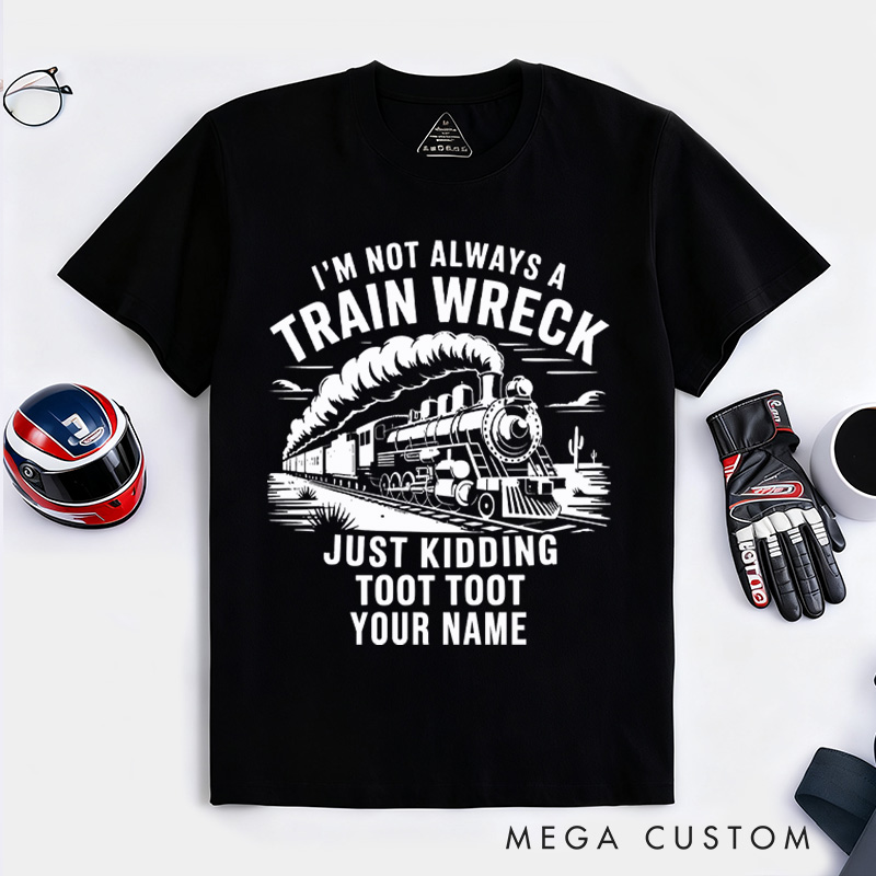 Personalized Train Enthusiast T-Shirt Custom Train Wreck Design Shirt Train Lover Gift