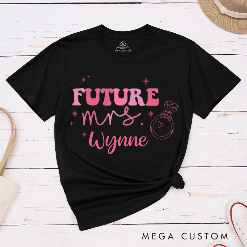 Personalized Playful Future Mrs. Engagement Fiance Classic T-Shirt  