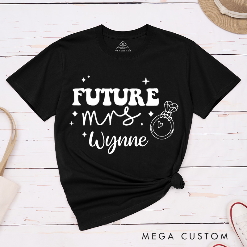 Personalized Playful Future Mrs. Engagement Fiance Classic T-Shirt  