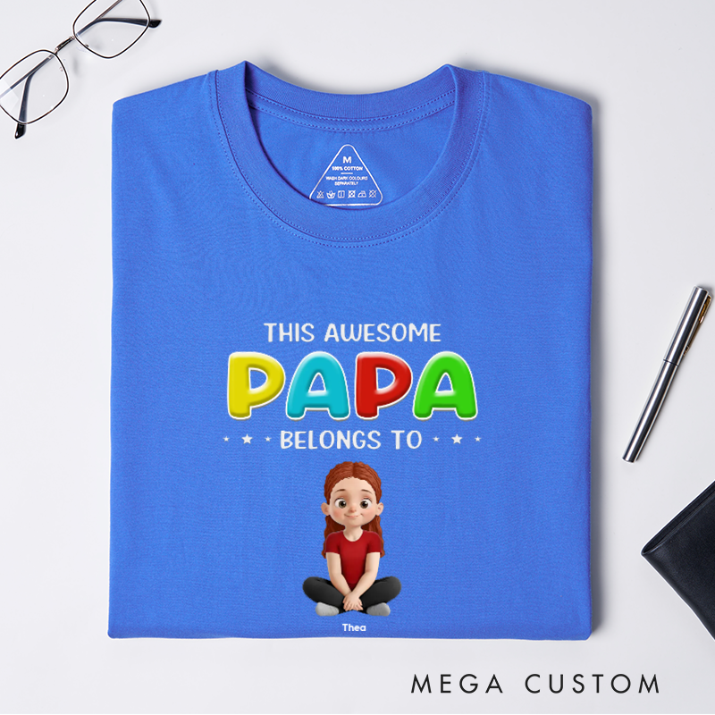 Personalized This Awesome Daddy Belongs To Me Gift for Dad Classic T-shirt