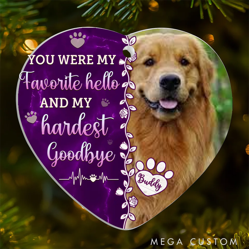 Personalized Dog Lover Christmas Memorial Sympathy Gifts for Dogs Ornament