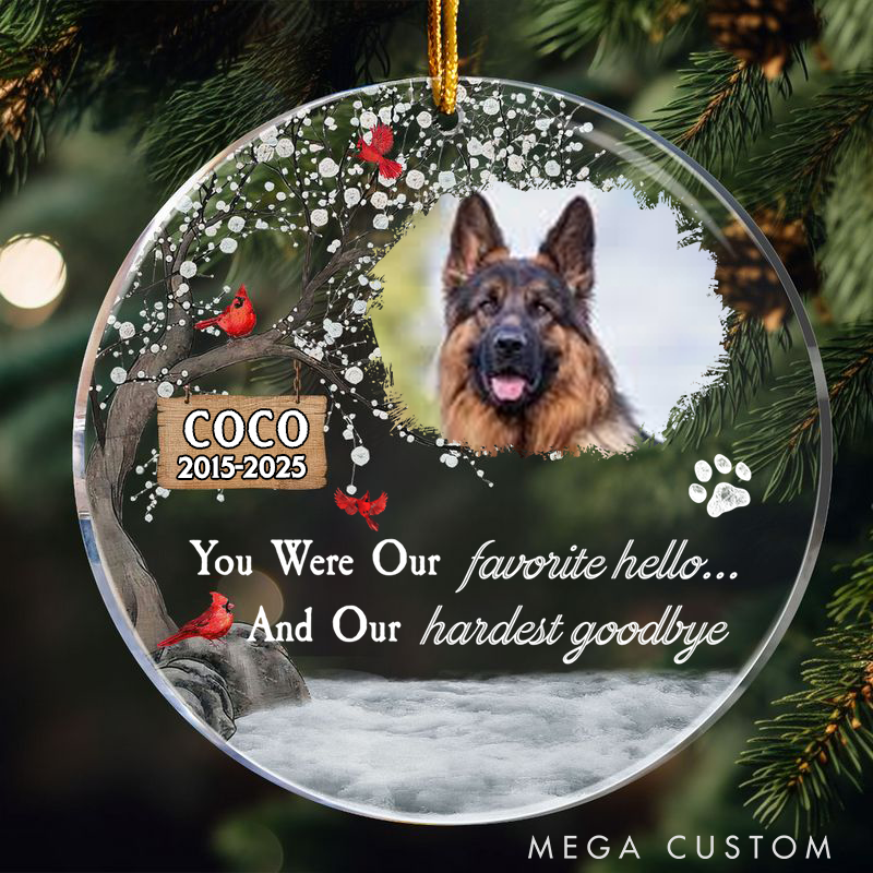 Personalized Pet Lover Pet Loss You were My Favorite Hello Ornament