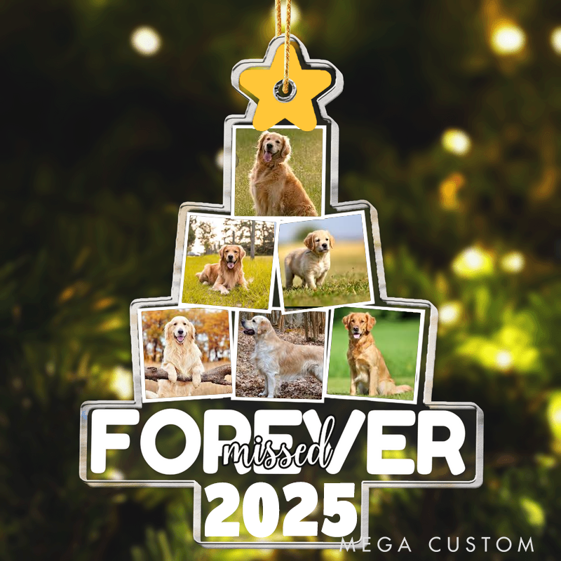 Personalized Pet Lover Photo Pet Memorial Christmas Ornament