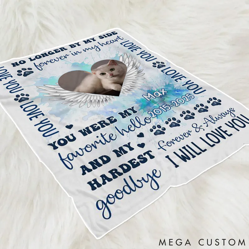 Personalized Pet Lover Custom Photo Pet Loss You were My Favorite Hello Throw Blanket