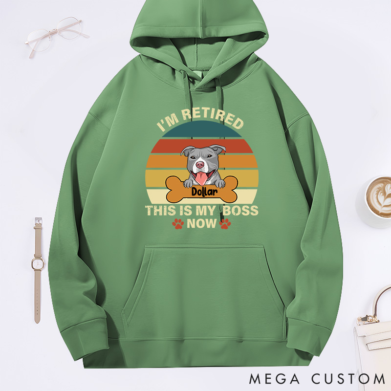Personalized Dog Lover Retro I'm Retired this is My Boss Classic Hoodies