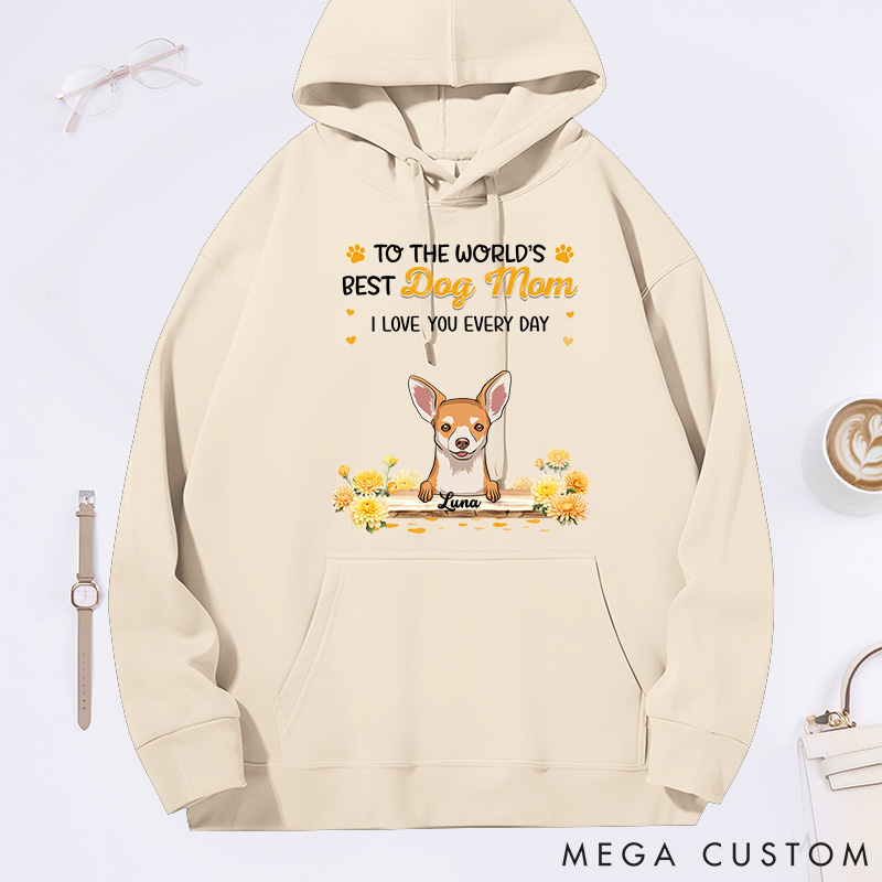 Personalized Dog Lover Birthday Flowers Best Dog Mom Classic Hoodies
