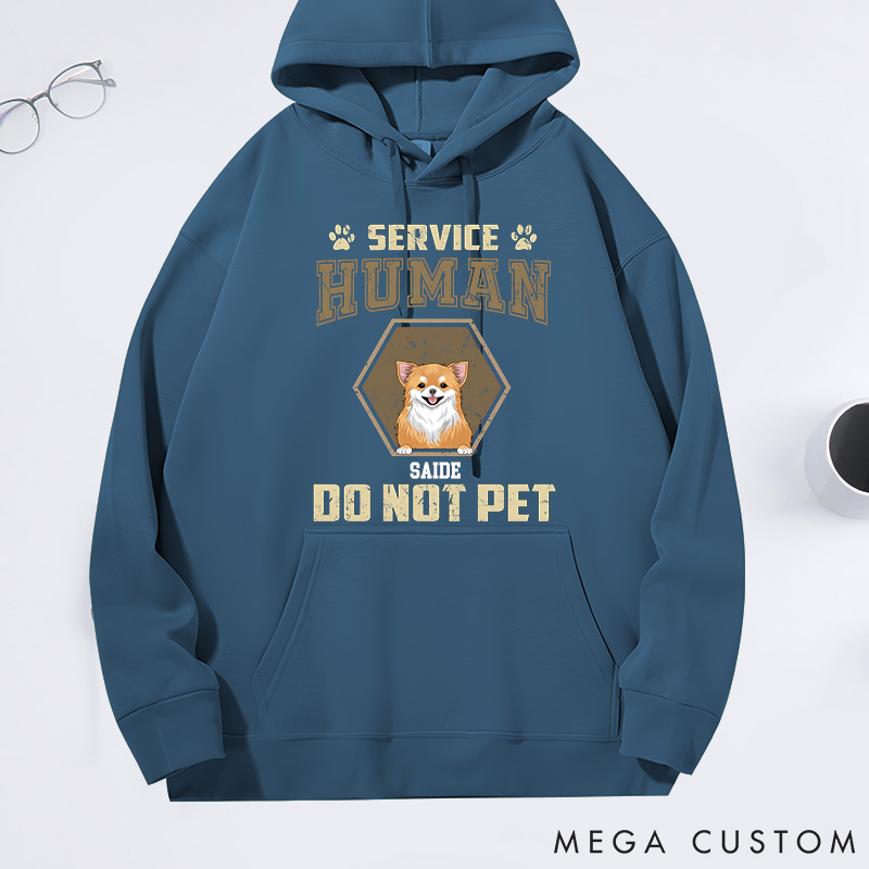 Personalized Dog Lover Retro Hexagon Service Human do Not Pet Classic Hoodies