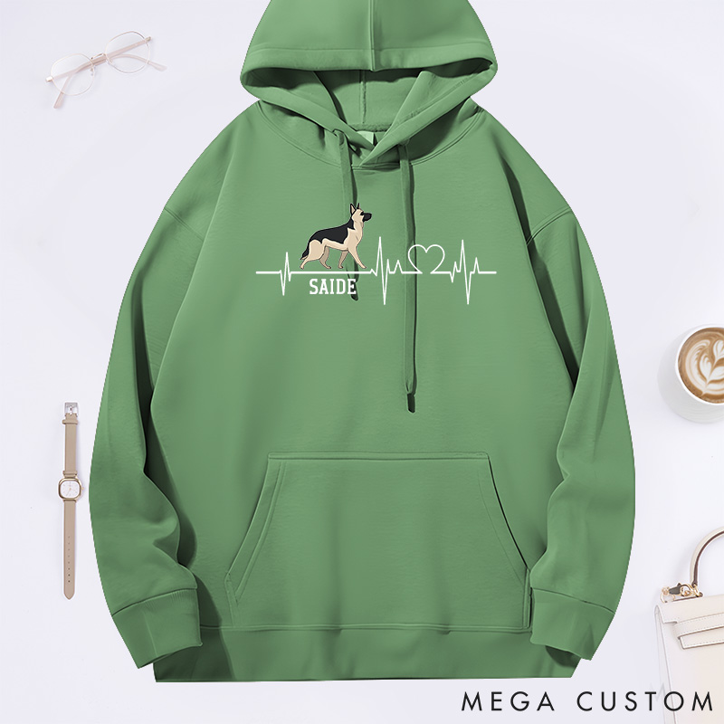 Personalized Dog Lover Heart Electrocardiogram Classic Hoodies