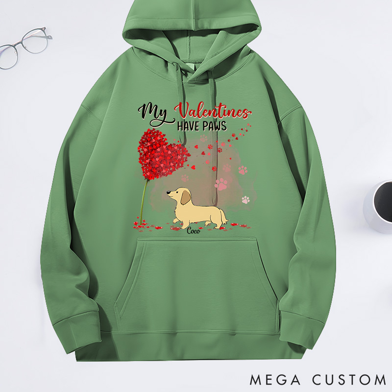 Personalized Dog Lover My Valentine has Paws Classic Hoodies
