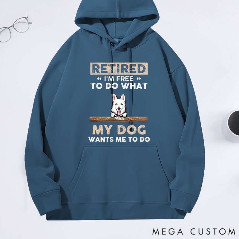 Personalized Dog Lover Retired I'm Free to do what My Dog Classic Hoodies