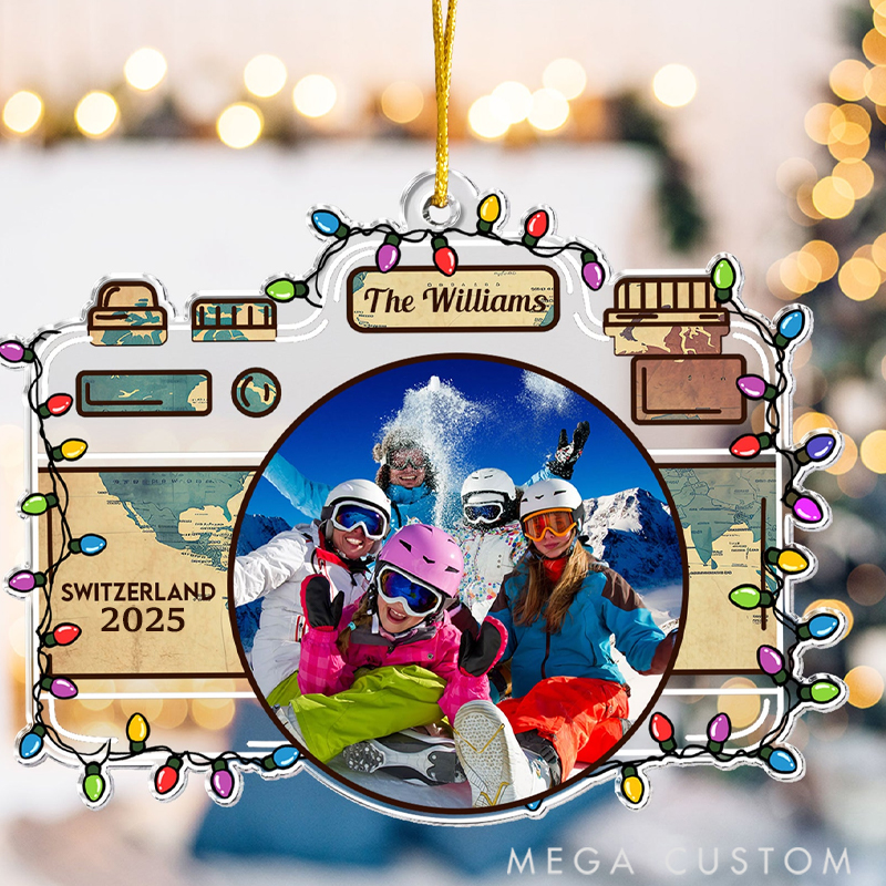 Personalized Christmas Acrylic Camera Shaped Ornament Custom Photo Creat Lasting Happiness Memories