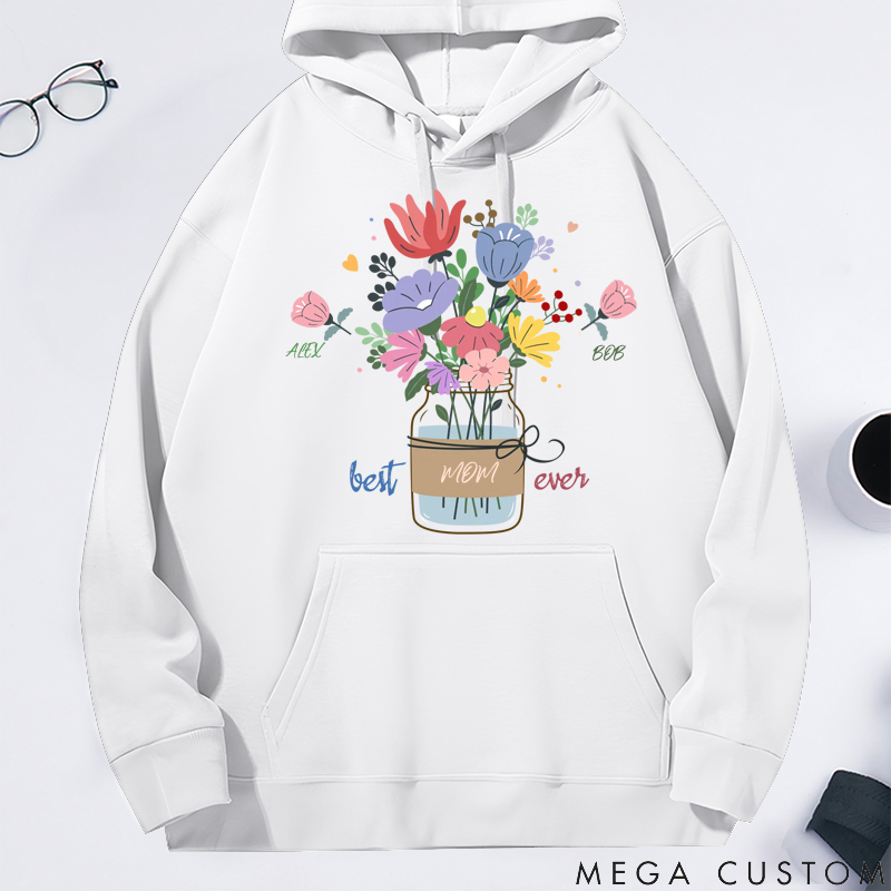 Personalized Pretty Mama Ever Floral Gift for Loved One Theme Festival Classic Hoodie