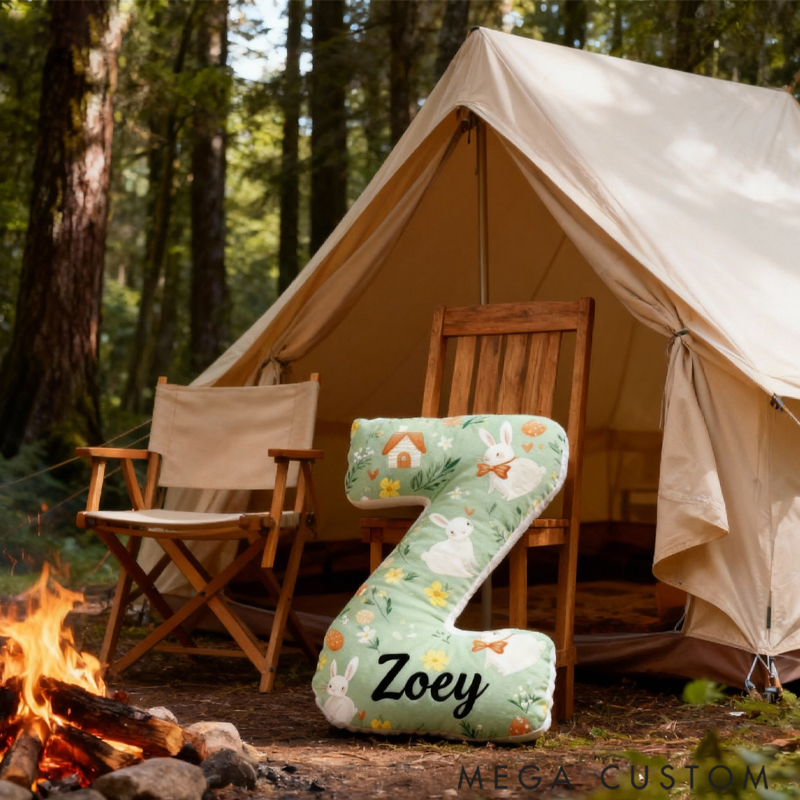 Personalized Graphic 3D Pretty Rabbit Family Pillow for Family Members