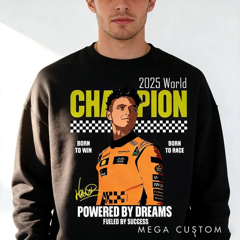 Personalized Racing Gifts Custom Champion Sweatshirt 2025 World Racer Hoodie for Racing Lovers Motorsport Fans
