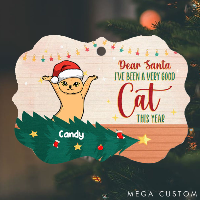 Personalized Cat Lover We've been Very Good Cats Christmas Ornament