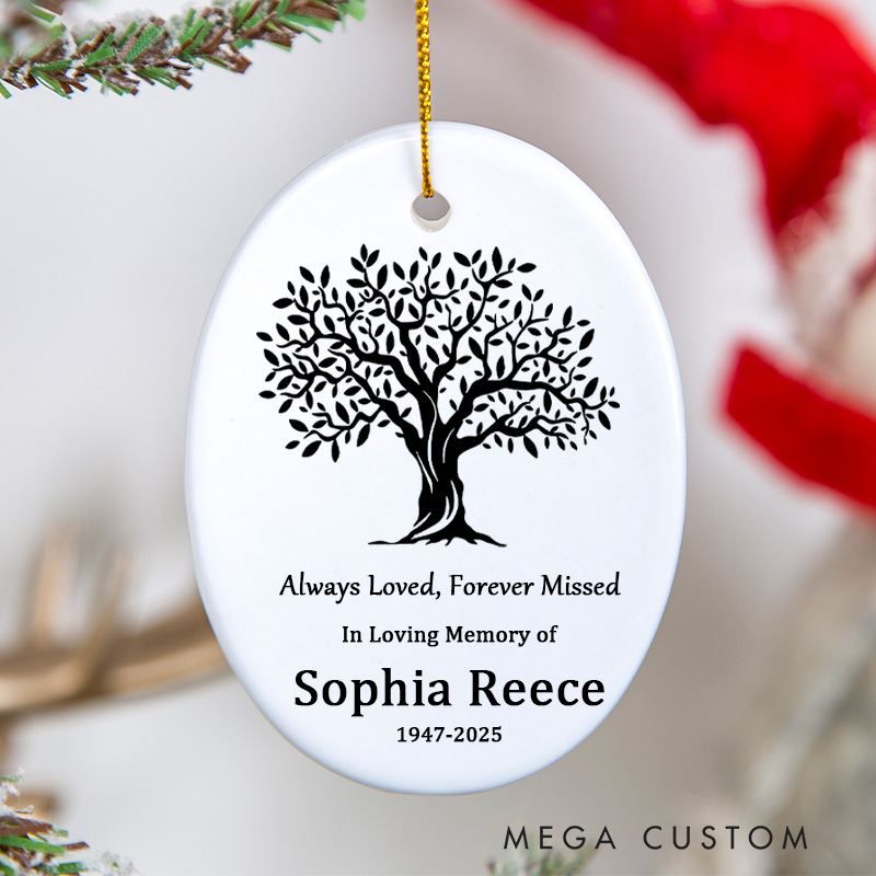 Personalized Tree of Life Memorial Ornament Custom Name Sympathy Ornament for Loss of Loved One Grieving Bereavement Gift Celebration of Life Gift