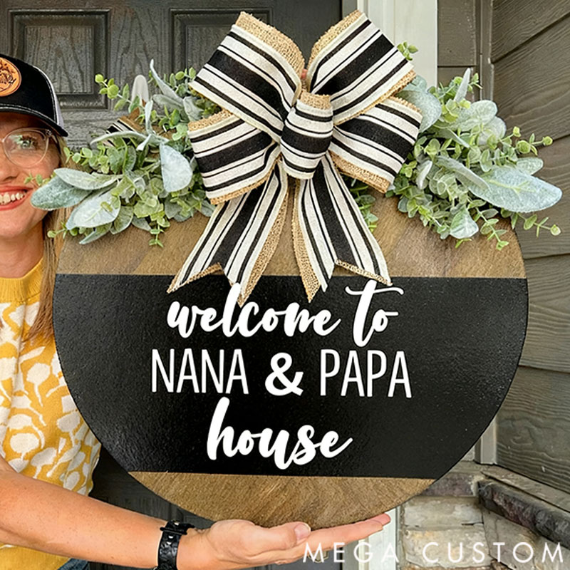 Personilzed Front Door Decor Welcome to Home Sign for Family
