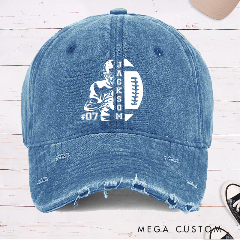 Personalized American Football Cap with Custom Name and Number for Game Day