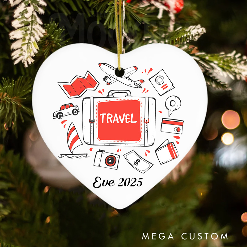 Personalized Traveling Christmas Ornament Gift for Traveling Lovers Christmas Decoration Traveler Gift