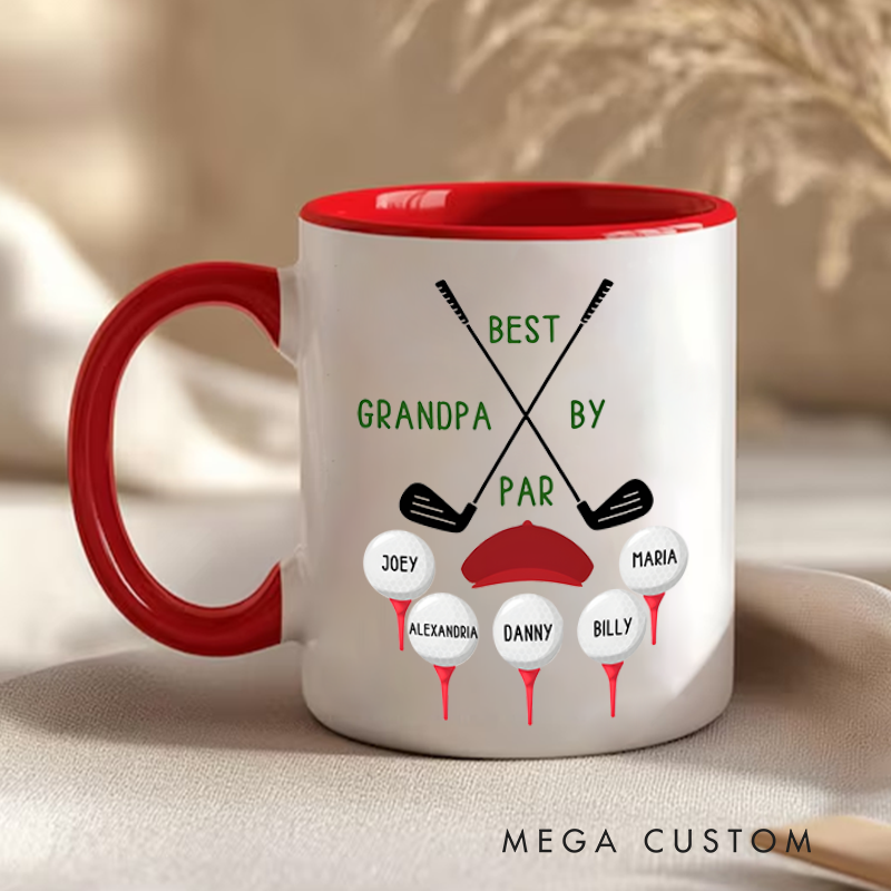 Personalized Golf Mug with Customizable Title Crossed Clubs and Golf Ball Design Thoughtful Gift for Golf Lovers and Special Occasions