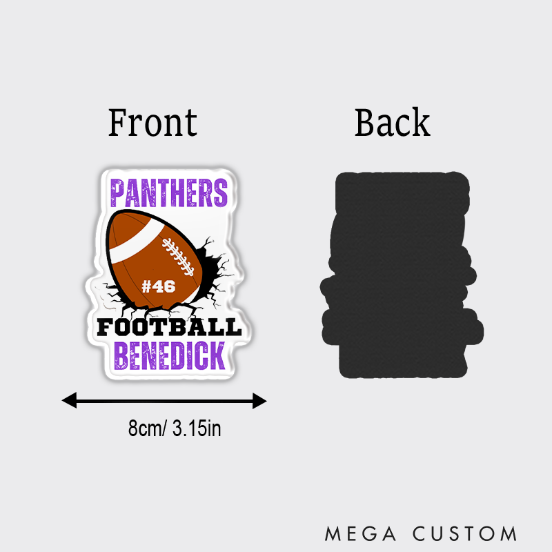 Personalized American Football Fridge Magnet with Custom Team Name, Player Name, and Number