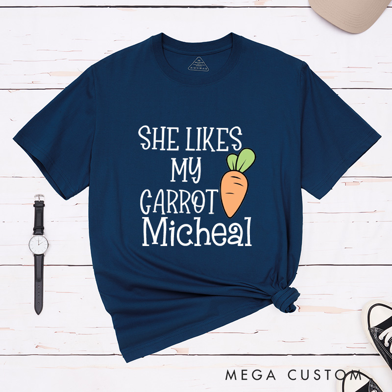 Personalized He Likes My Easter Eggs She Likes My Carrot Easter Couple Matching Shirt