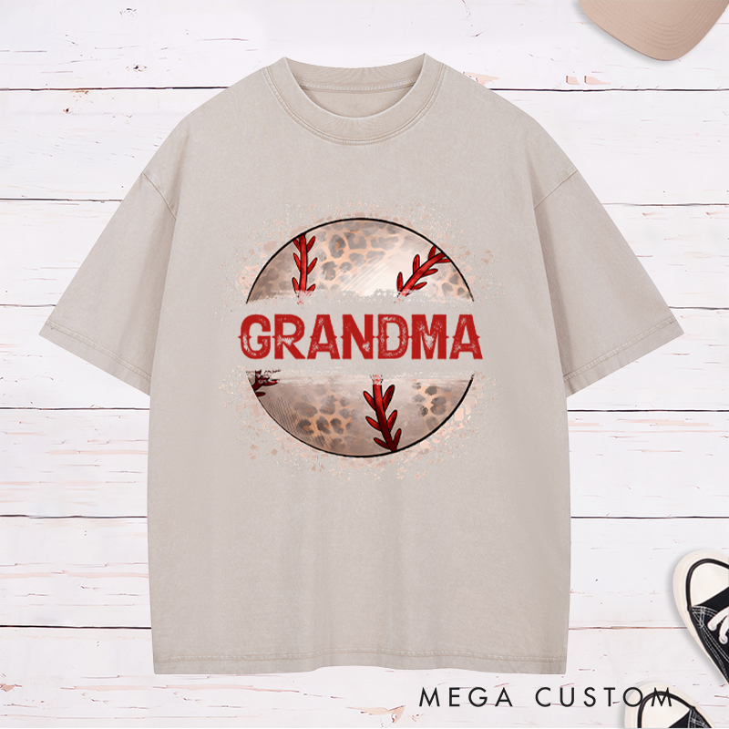 Personalized Athletic Washed T-Shirt with Unique Baseball and Custom Name Design  