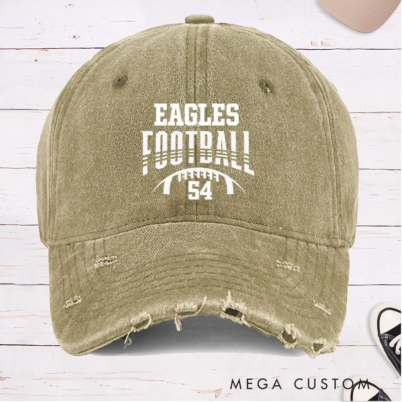 Personalized American Football Cap with Custom Team Name and Number on the Front,Custom Football Gift