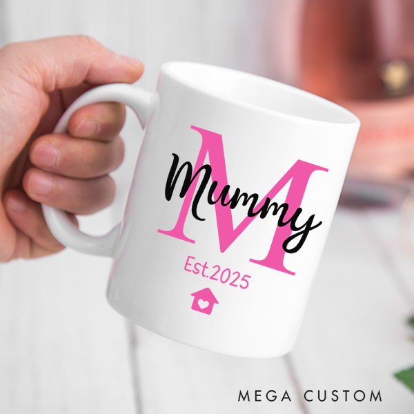 Personalized Initials Mug for Mom Family Gift Custom 15oz Coffee Mug Housewarming Gift Coffee Cup Gift for Mom Christmas Gift New Home Gift Mom Gift