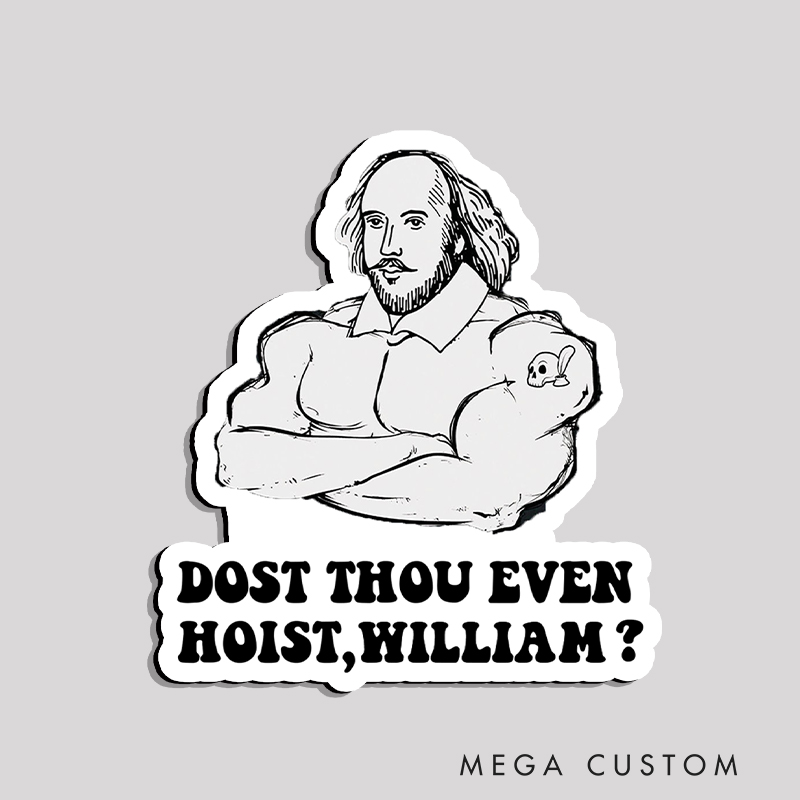 Personalized Fitness Refrigerator Magnet with Shakespeare Barbell Lifting for Gym Lover