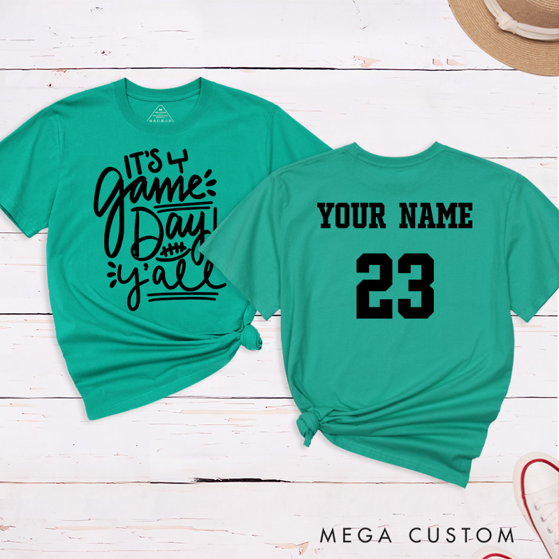 Personalized American Football and Rugby T-Shirts Featuring Custom Name and Number for Game Day Vibes