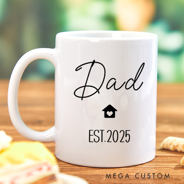 Personalized Mug for Dad Family Gift Custom 15oz Coffee Mug Housewarming Gift Coffee Cup Gift for Dad Christmas Gift New Home Gift Dad Gift Moving Gift