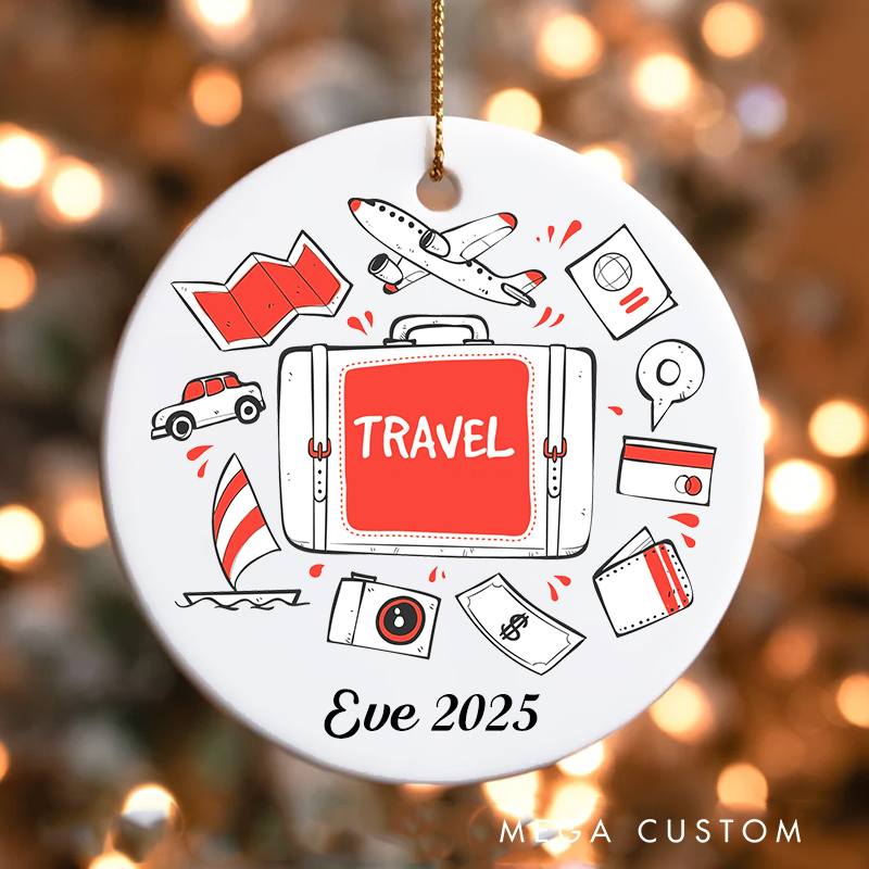 Personalized Traveling Christmas Ornament Gift for Traveling Lovers Christmas Decoration Traveler Gift