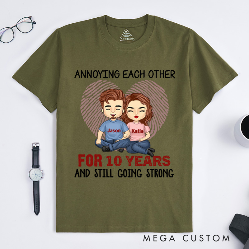 Personalized Annoying Each Other Many Years and Still Going Strong Matching Couple Anniversary T-Shirt