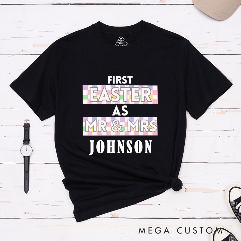 Personalized Couple First Easter As Mr And Mrs Matching T-Shirt