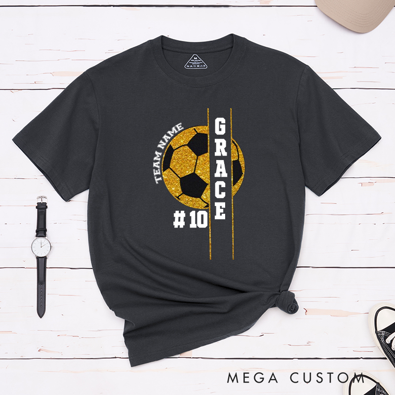 Personalized Soccer T-Shirt with Custom Name, Number, and Team Design