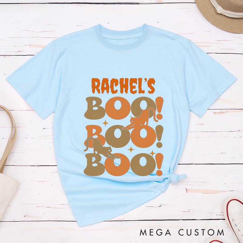 Personalized Couple Halloween Matching T-Shirt Funny Boo Matching Halloween Shirt Gift For Him and Her 