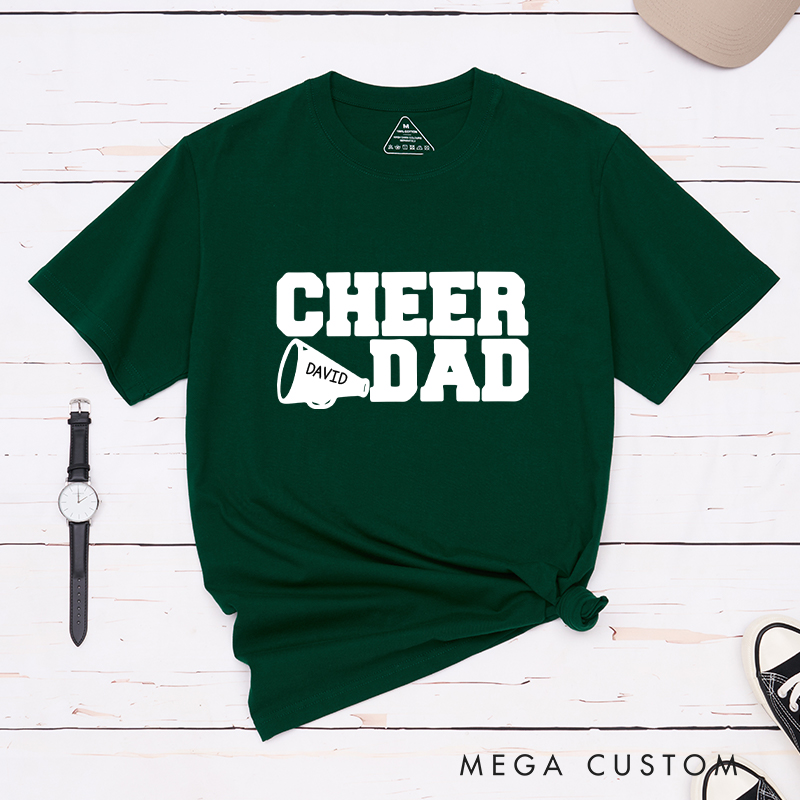 Personalized Cheer Dad T-Shirt with Custom Name