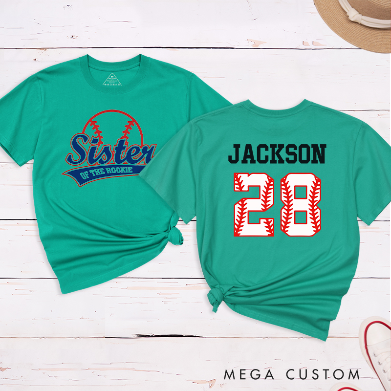 Personalized Baseball Name and Number T-Shirt for Sister
