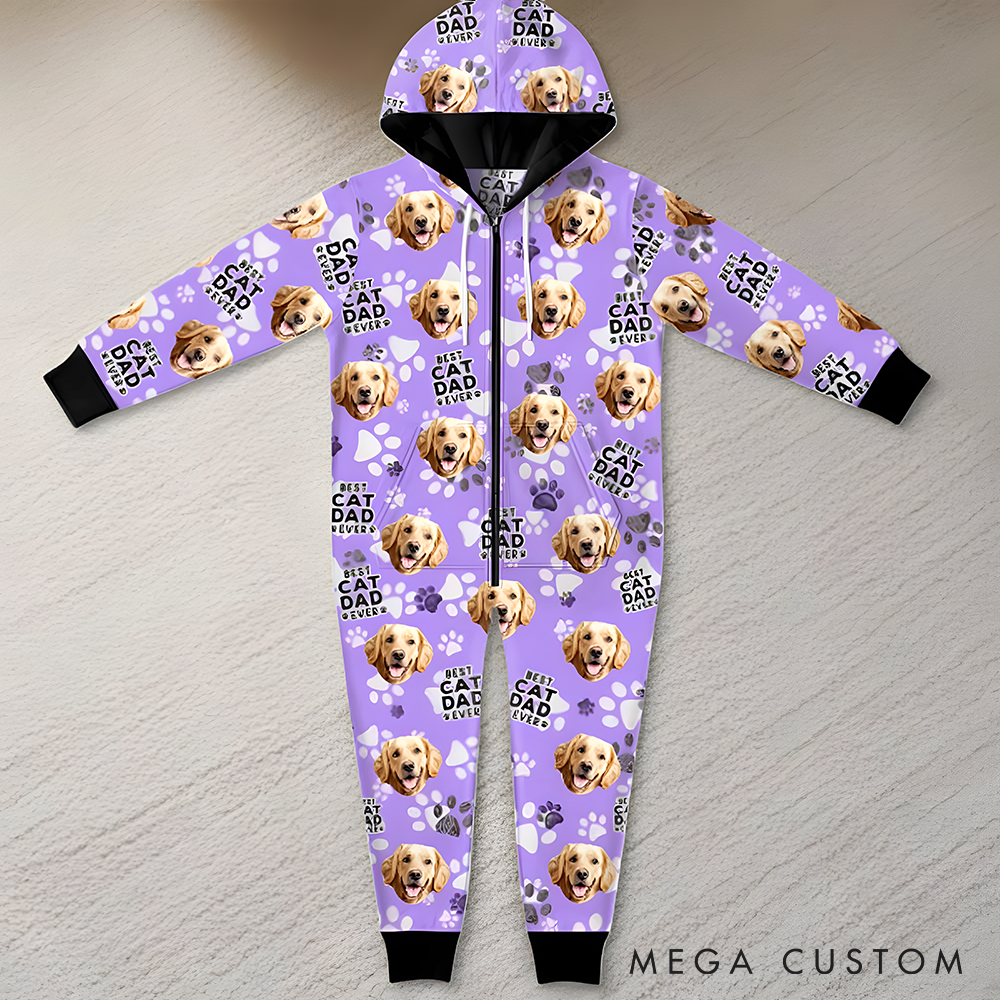 Personalized Pet Lover Photo My Happy Place Adult Onesie