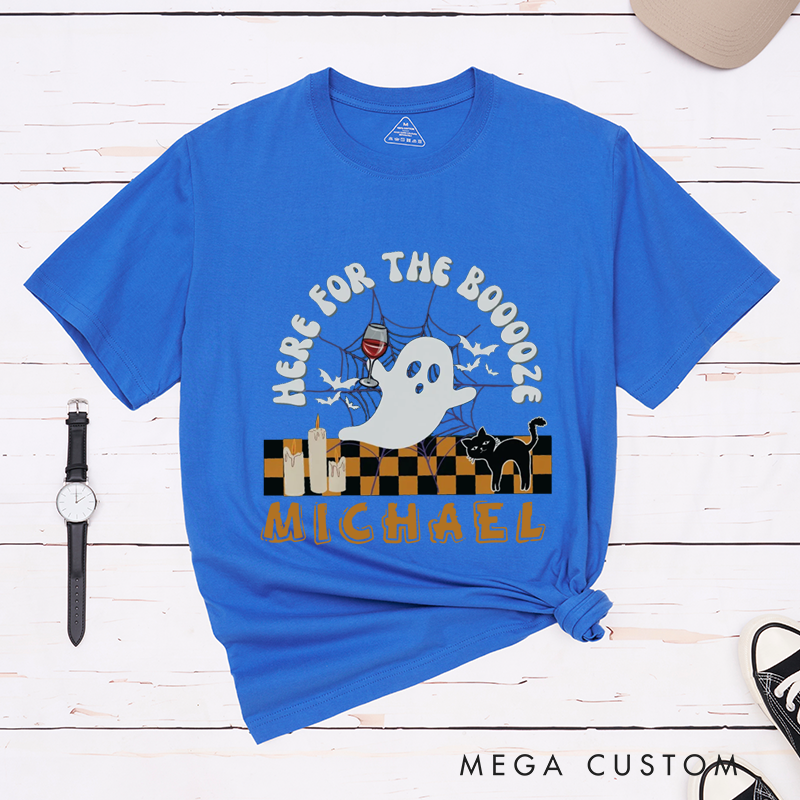 Personalized Here for the Booooze Funny Couple Matching Halloween T-Shirt