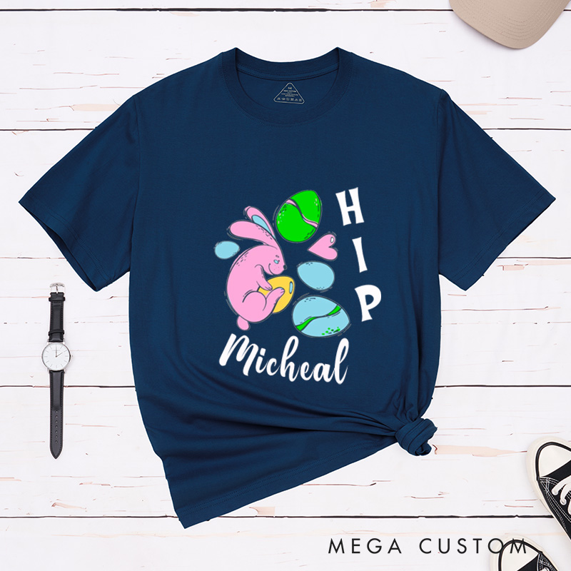Personalized Easter Hip Hop Matching T-Shirt with Name For Couple