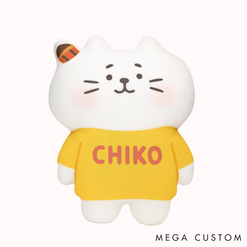 Personalized Cat Thow Pillow Custom Pillow with Name Cute Cartoon Kitty Plush Toy for Kids Cat Lovers Home or Bedroom Decor Gift