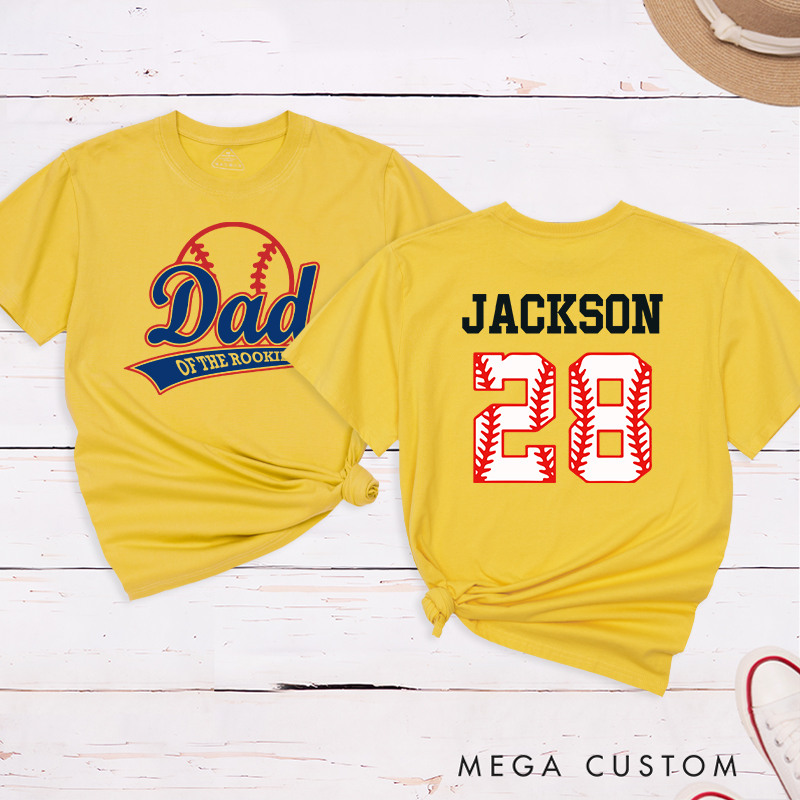 Personalized Baseball Name and Number T-Shirt for Dad