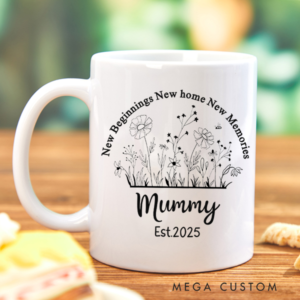 Personalized Mug for Mom Family Gift Custom 11oz Coffee Mug Housewarming Gift Coffee Cup Gift for Mom Christmas Gift New Home Gift Mom Gift