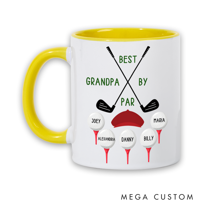 Personalized Golf Mug with Customizable Title Crossed Clubs and Golf Ball Design Thoughtful Gift for Golf Lovers and Special Occasions