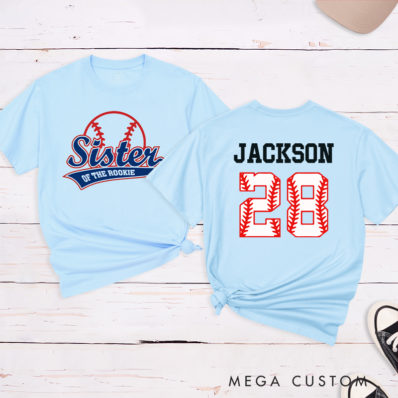 Personalized Baseball Name and Number T-Shirt for Sister