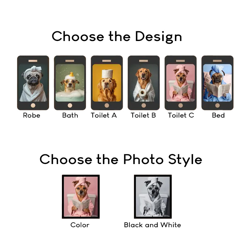 Personalized Funny Fashion Art Style Wall Art For Dog and Cat Lovers Poster Without Frame Custom Art Lover Gift Custom Pet Portrait